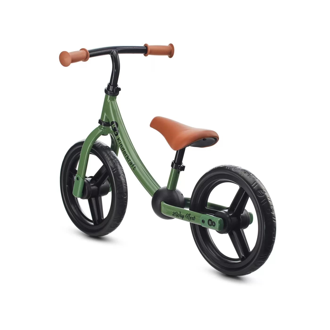 Bicicleta fara pedale, kinderkraft - 2way next, portocaliu, 12inch, light green, varsta de la 2 ani la 5 ani [4]