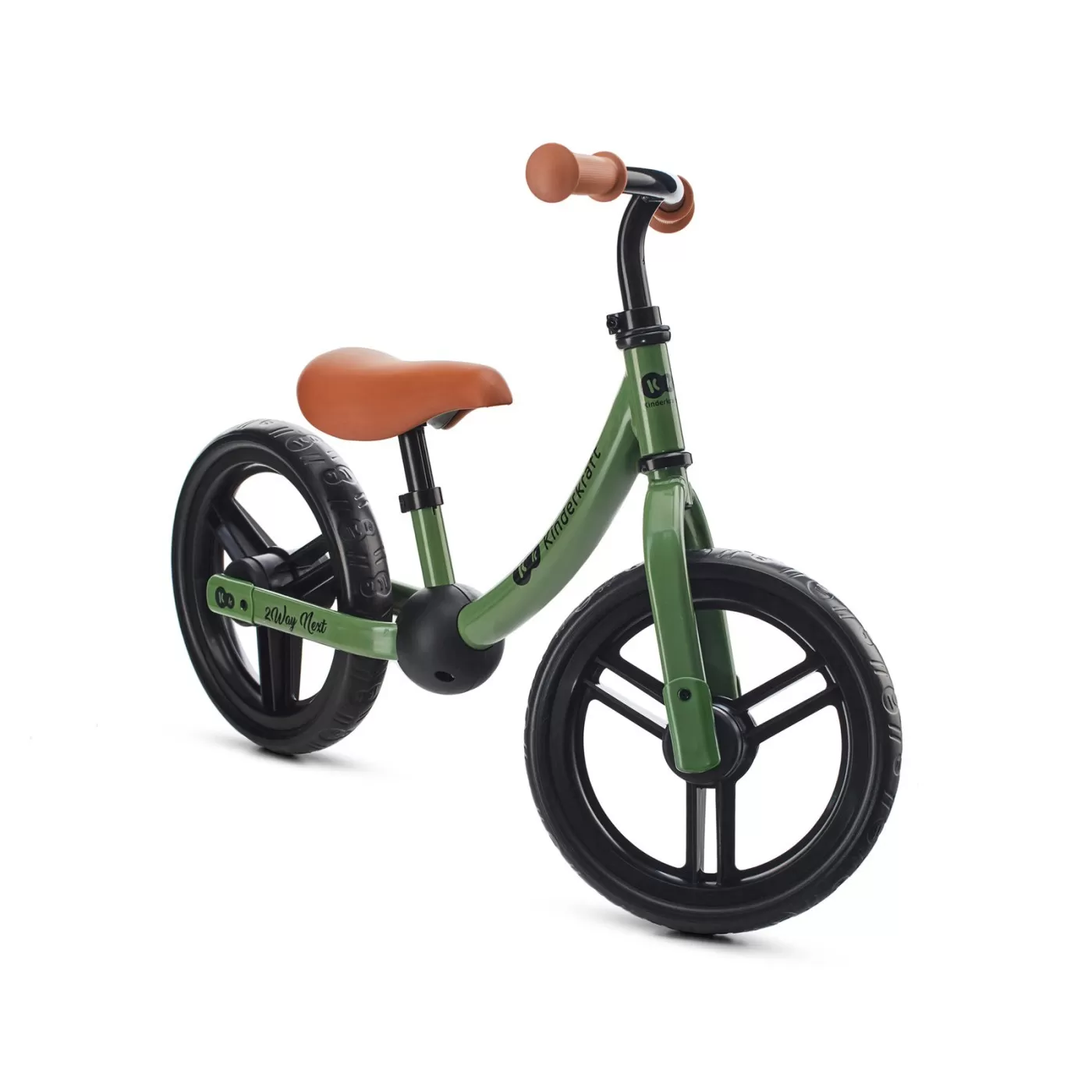 Bicicleta fara pedale, kinderkraft - 2way next, portocaliu, 12inch, light green, varsta de la 2 ani la 5 ani [3]