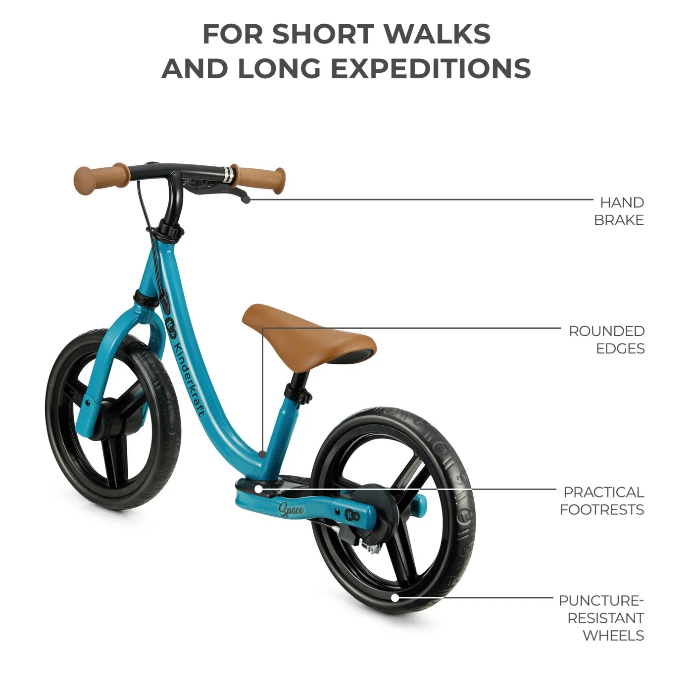 Bicicleta fara pedale kinderkraft space dark blue, copii varsta 2 ani pana la 5 ani [6]