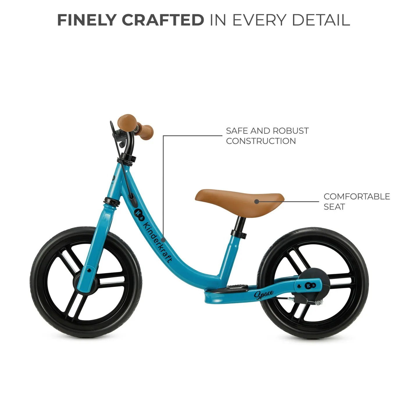 Bicicleta fara pedale kinderkraft space dark blue, copii varsta 2 ani pana la 5 ani [7]