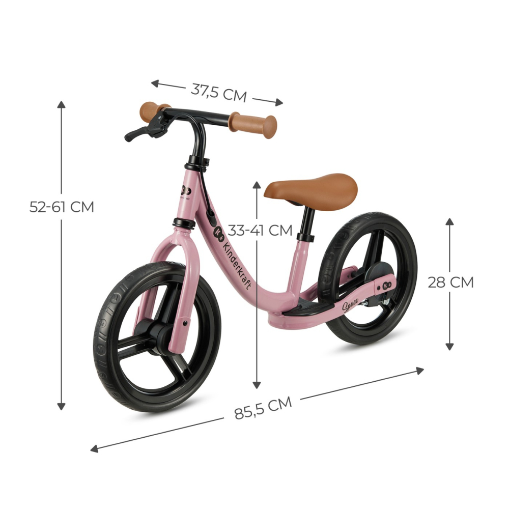Bicicleta fara pedale kinderkraft space dark pink copii varsta 2 ani - 5 ani [8]