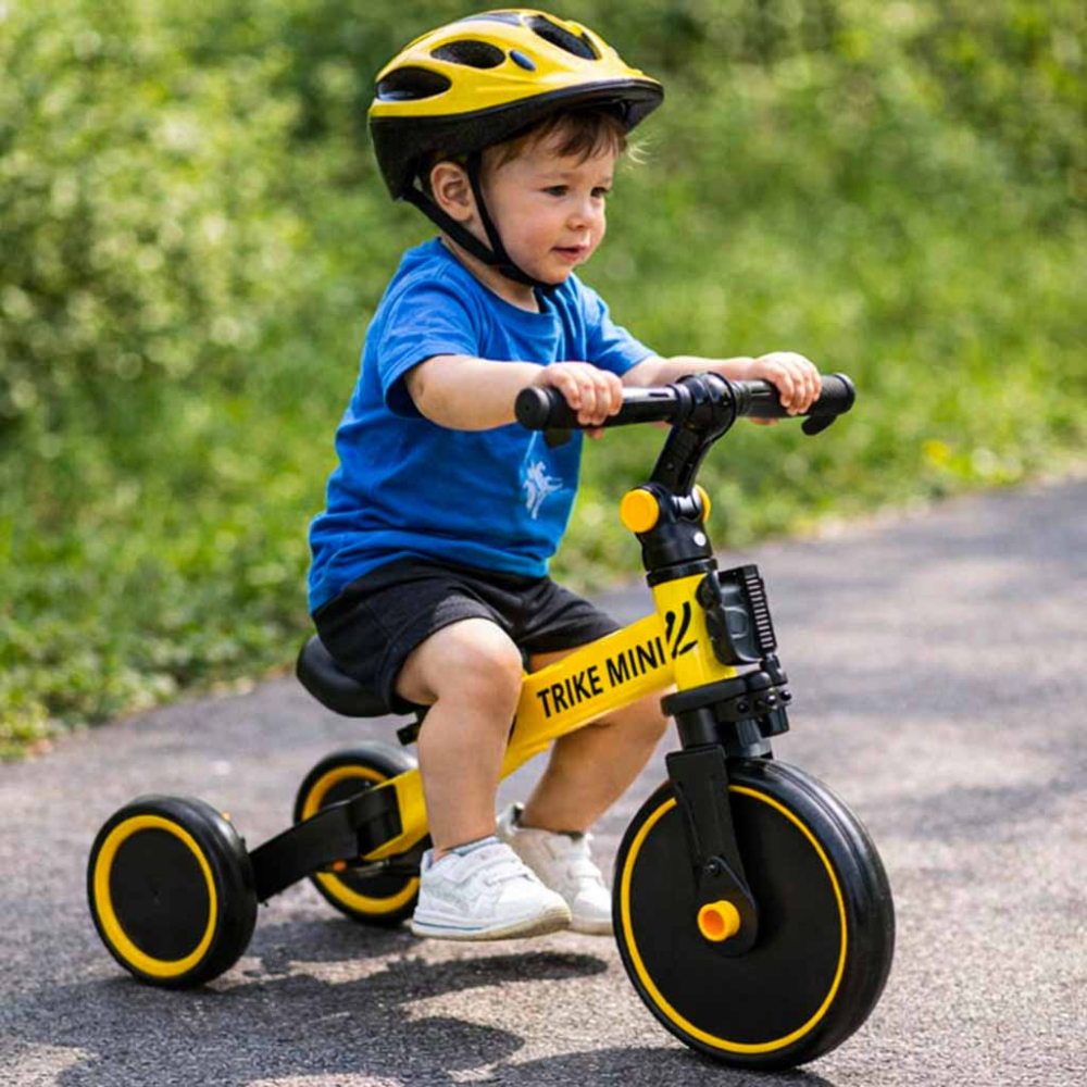 Bicicleta fara pedale copii 3 in 1 Trike Fix Mini cu pedale, tricicleta copii 18 luni – 4 ani, galben [2]