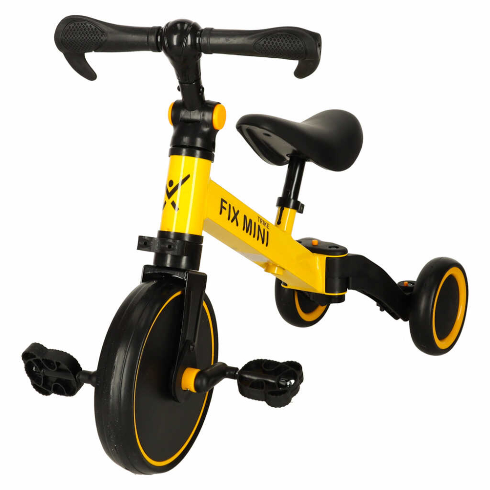 Bicicleta fara pedale copii 3 in 1 Trike Fix Mini cu pedale, tricicleta copii 18 luni – 4 ani, galben [12]