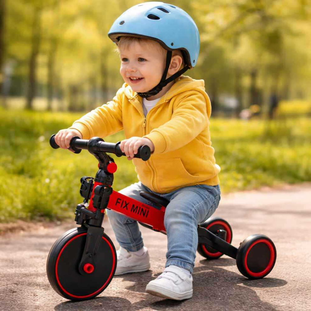 Bicicleta fara pedale copii 3 in 1 Trike Fix Mini cu pedale, tricicleta copii 18 luni – 4 ani, rosie [3]