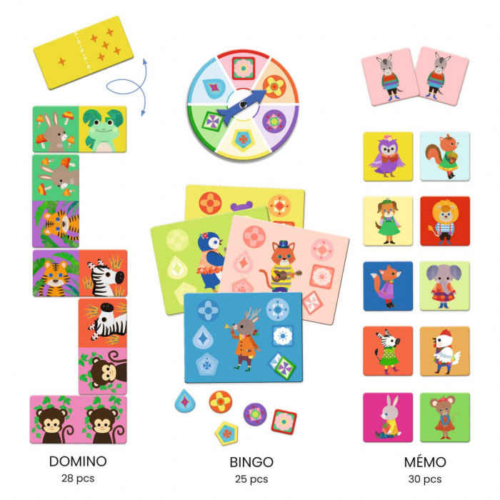 Bingo Memo, Domino si joc de memorie, Djeco, varsta 3 - 6 ani, Baiat, Fata [2]