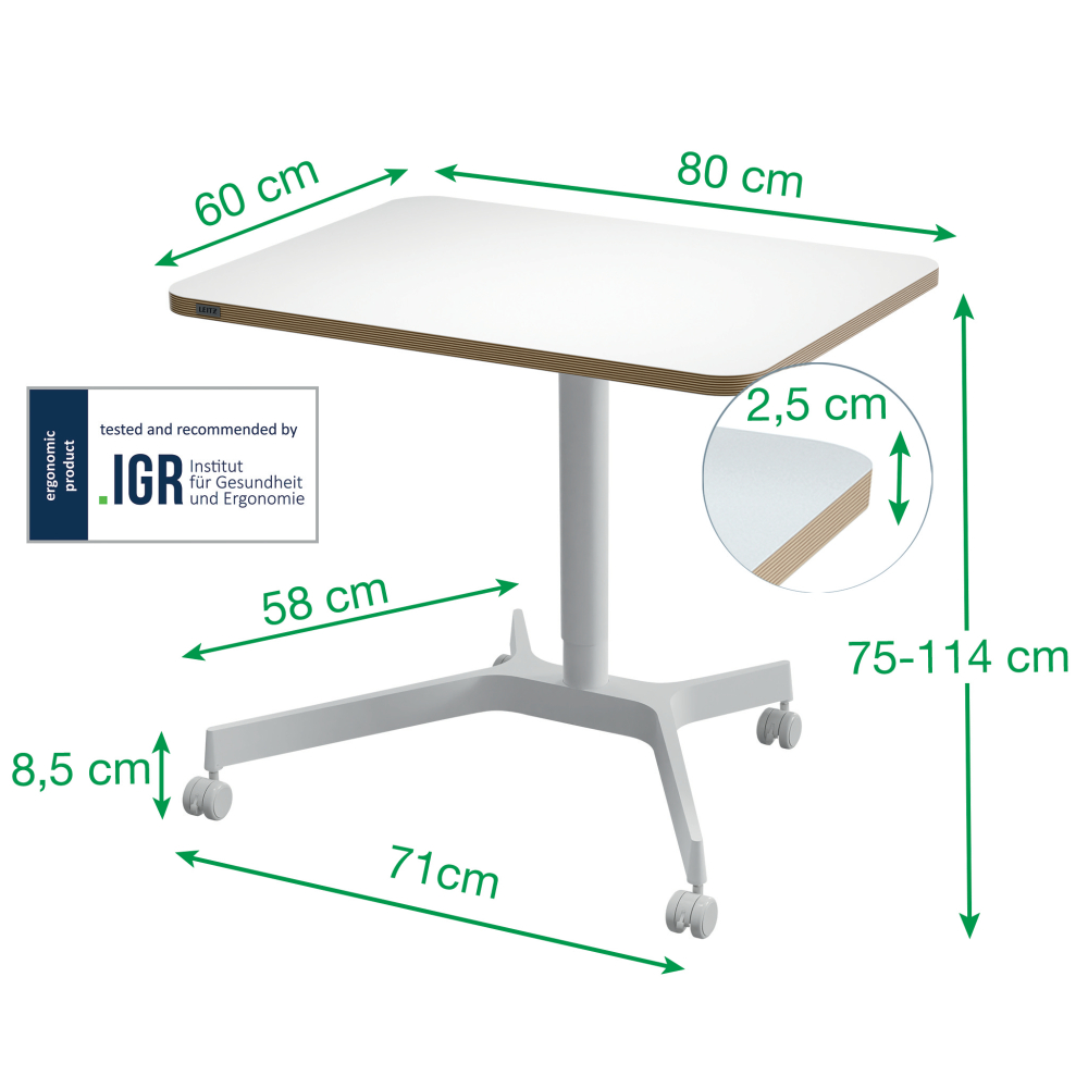 Birou ergonomic pneumatic ajustabil pe inaltime ergo leitz [2]