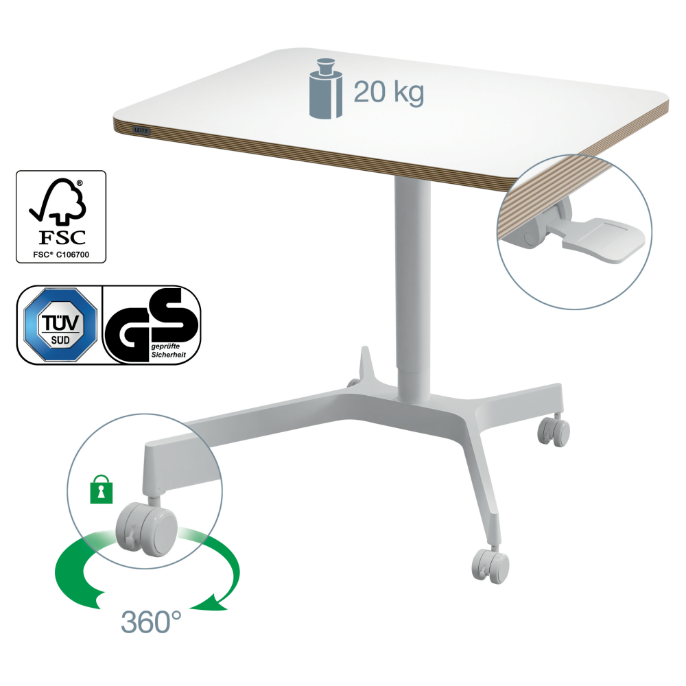 Birou ergonomic pneumatic ajustabil pe inaltime ergo leitz [3]