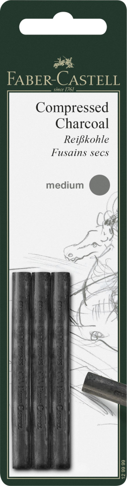 Blister 3 buc carbune presat pitt monochrome medium faber-castel [1]