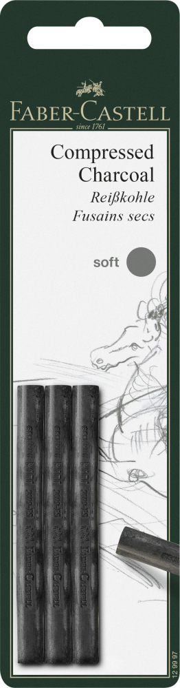 Blister 3 buc carbune presat pitt monochrome soft faber-castell [1]