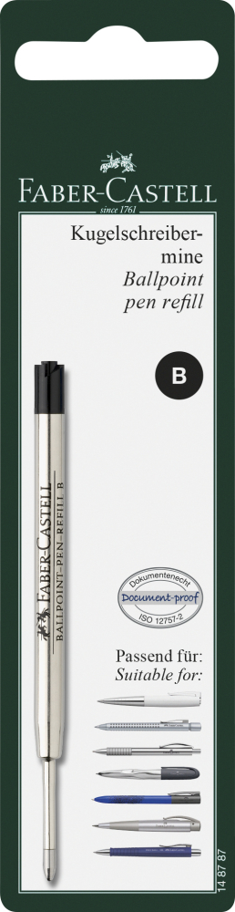 Blister rezerva pix metal b neagra faber-castell [1]