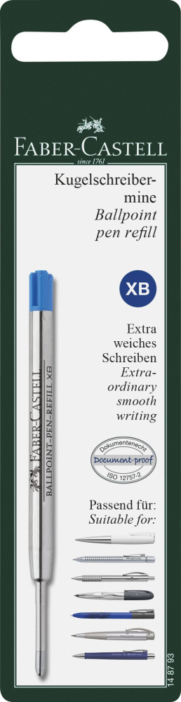 Blister rezerva pix metal xb albastra faber-castell [1]