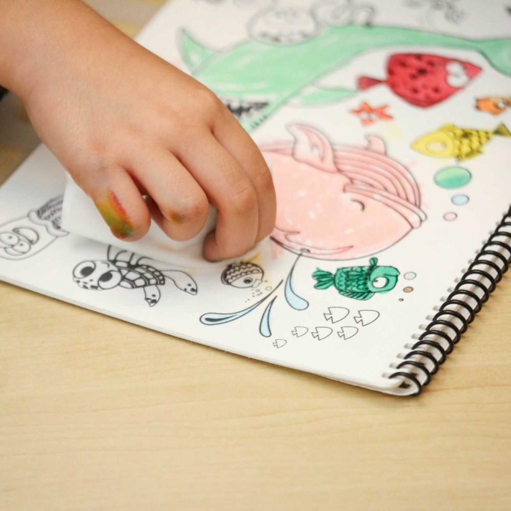 Caiet reutilizabil de desenat pentru colorat cu 12 pagini, cu tortita. [5]