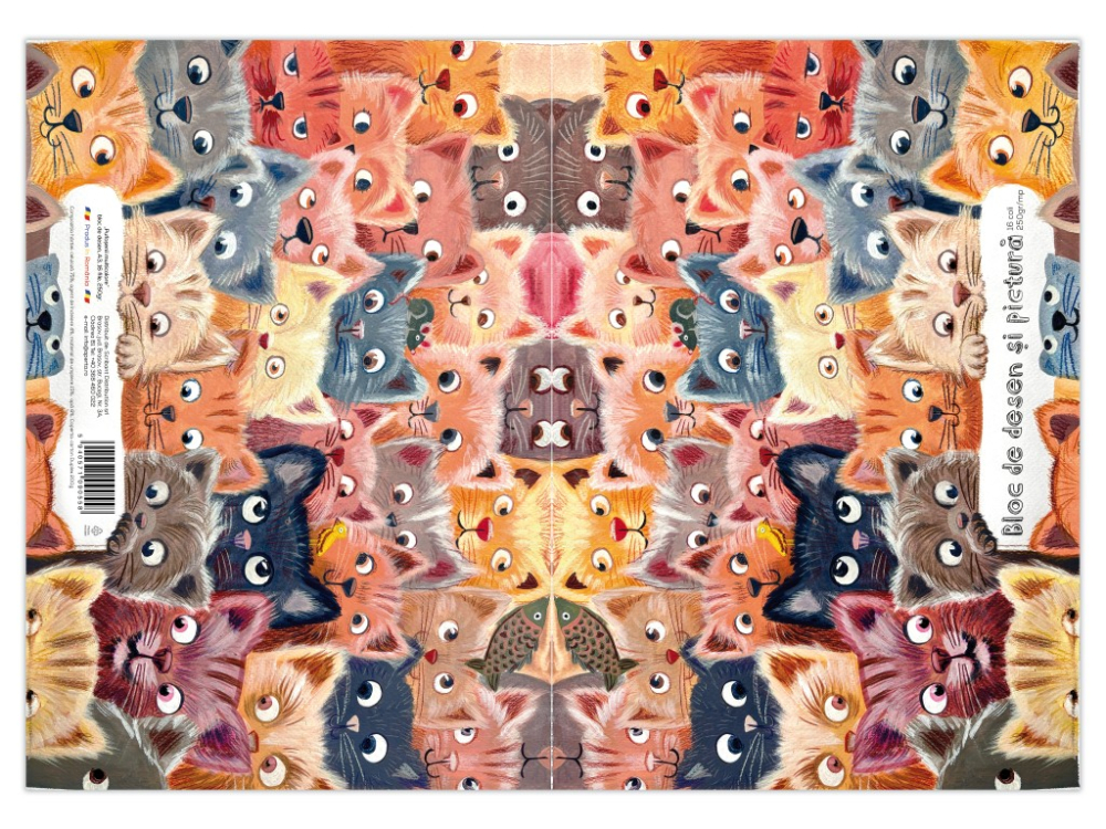 Bloc desen , Pufoșenii multicolore, A3, 250g [4]