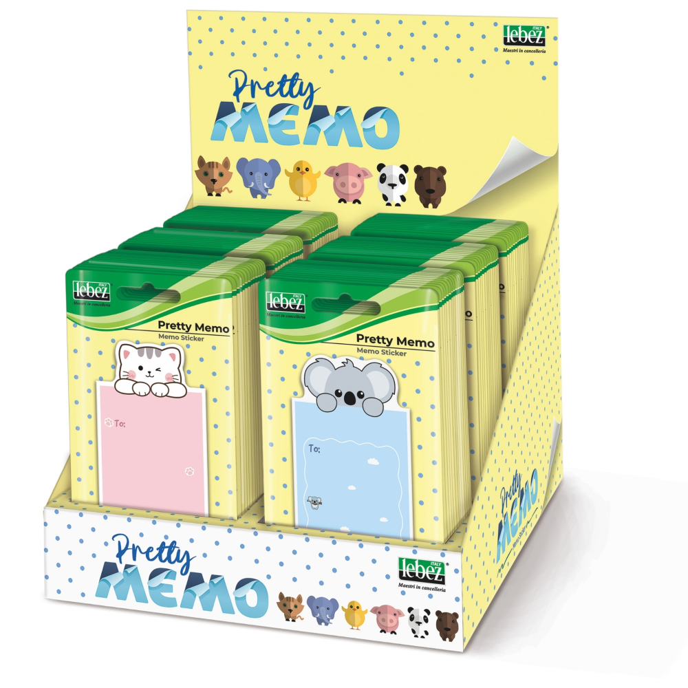 Bloc notes adeziv, Pretty Memo, 6 modele (96 blistere/display), copii varsta 3 ani+,6 ani+,8 ani+ [1]