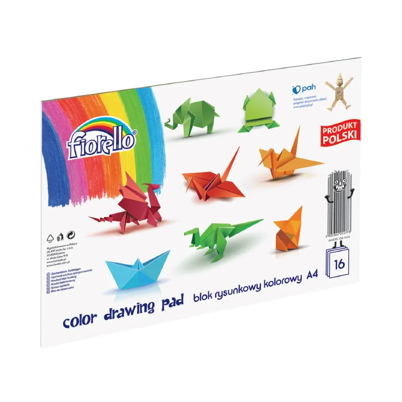 Bloc tehnic colorat A4 Fiorello 150-1436, 80g/mp, set 16 file [1]