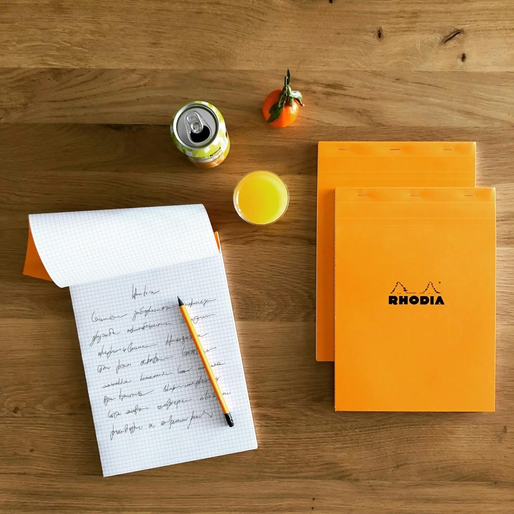 Blocnotes A4, capsat, 80 file, N°18, Rhodia Basic, orange [5]