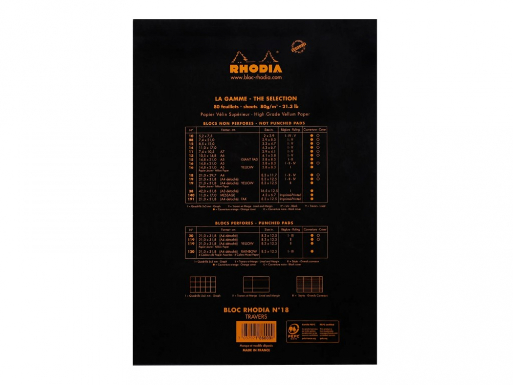 Blocnotes A4, capsat, 80 file, N°18, Rhodia black [3]