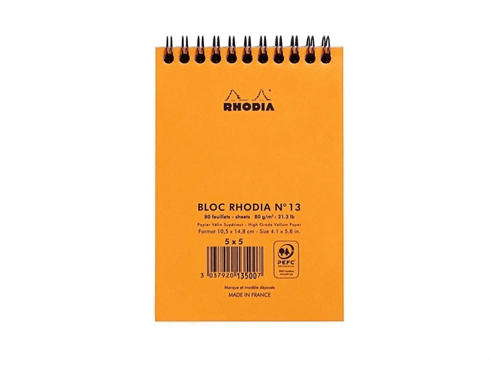 Blocnotes A6, spirală, 80 file, Rhodia Classic, orange [3]