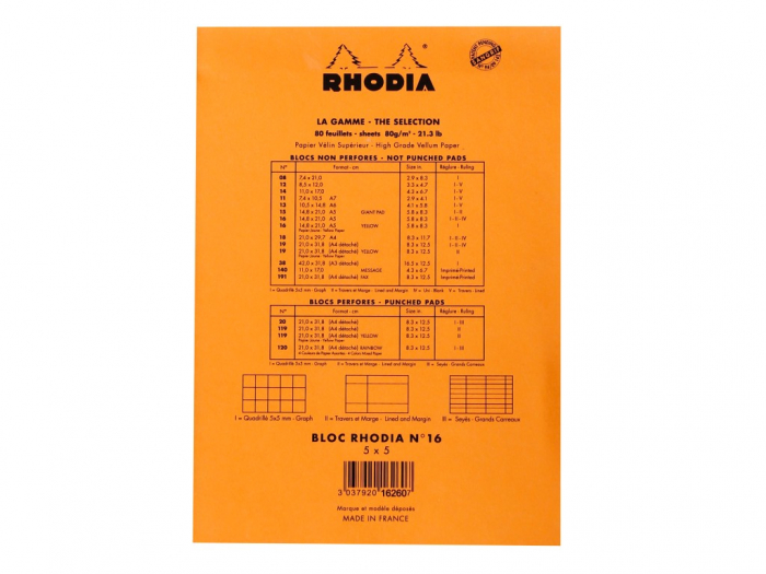 Blocnotes NÂ°16 A5 capsat Rhodia Orange [3]