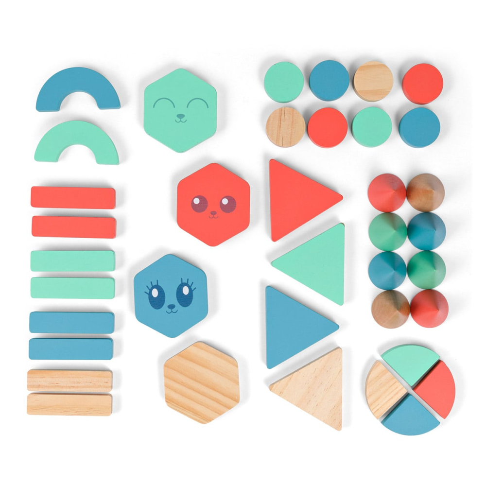 Blocuri de constructie din lemn, 36 de piese, BS Toys, copii varsta 2-7 ani [5]