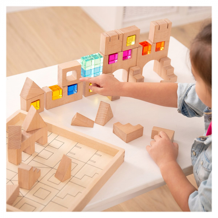 Blocuri de constructie din lemn cu cristale colorate, 3-10 ani [2]