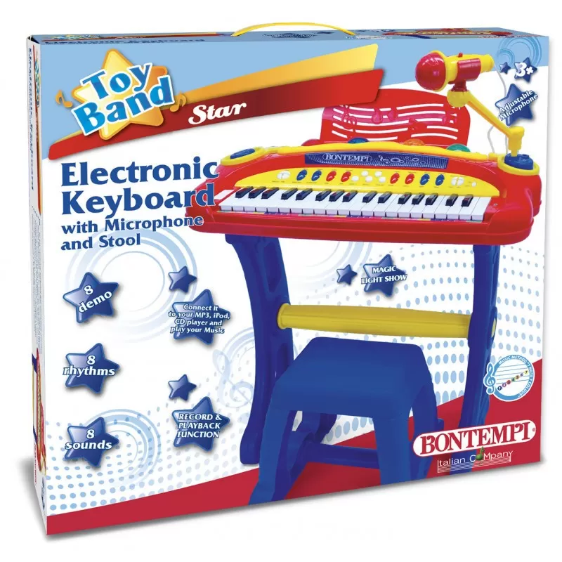 Bontempi orga elctronica albastra cu microfon si scaun, varsta de la 3 ani la 7 ani [1]