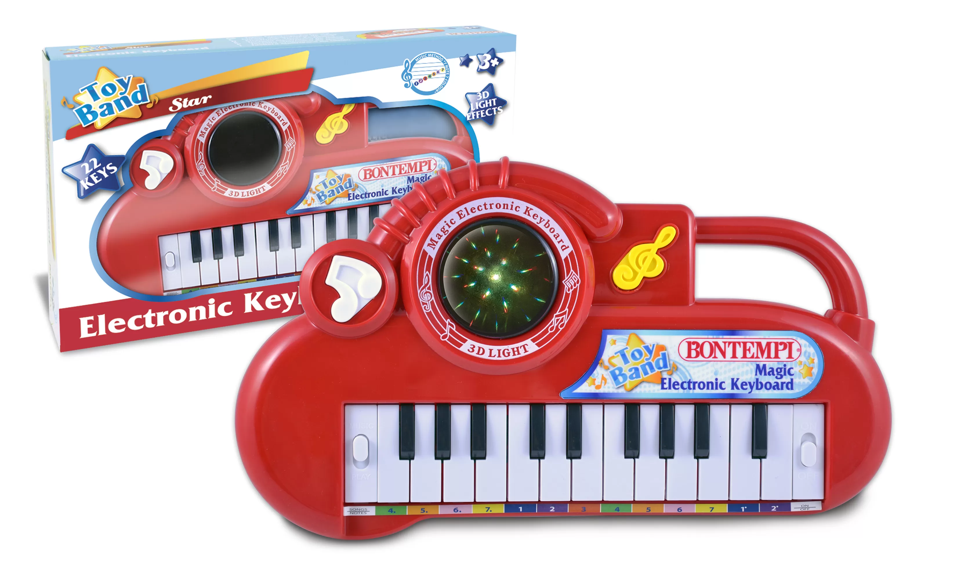 Bontempi orga electronica rosie cu efecte luminoase, varsta de la 3 ani la 7 ani [3]