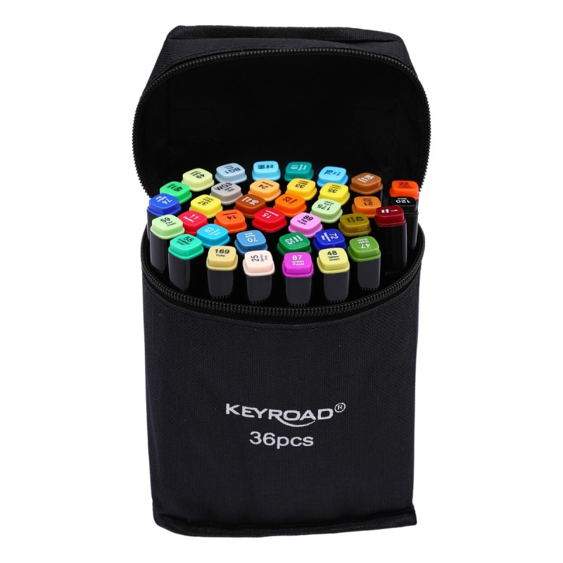 Borseta cu 36x Marker 2 capete Keyroad ArtMarkers MP74244, varf fin/tesit [3]