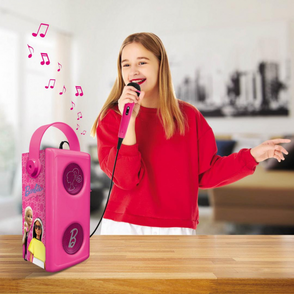 Boxa cu lumini si microfon fara fir, barbie [3]