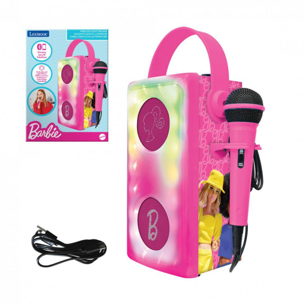 Boxa cu lumini si microfon fara fir, barbie [1]