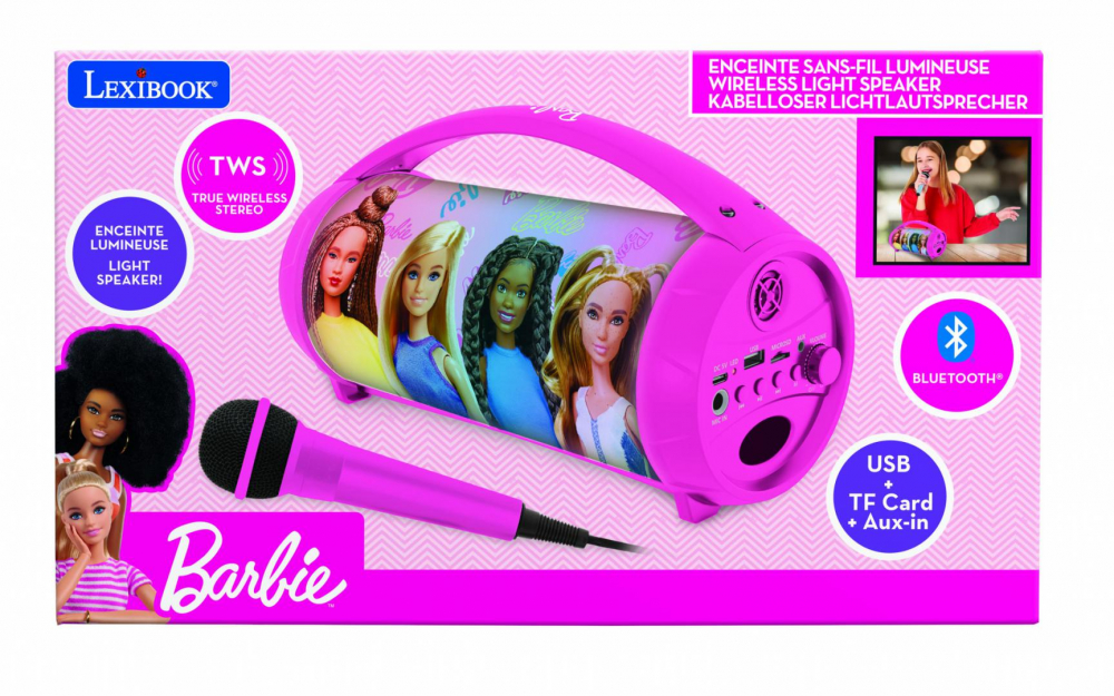 Boxa cu microfon si lumini, barbie [2]
