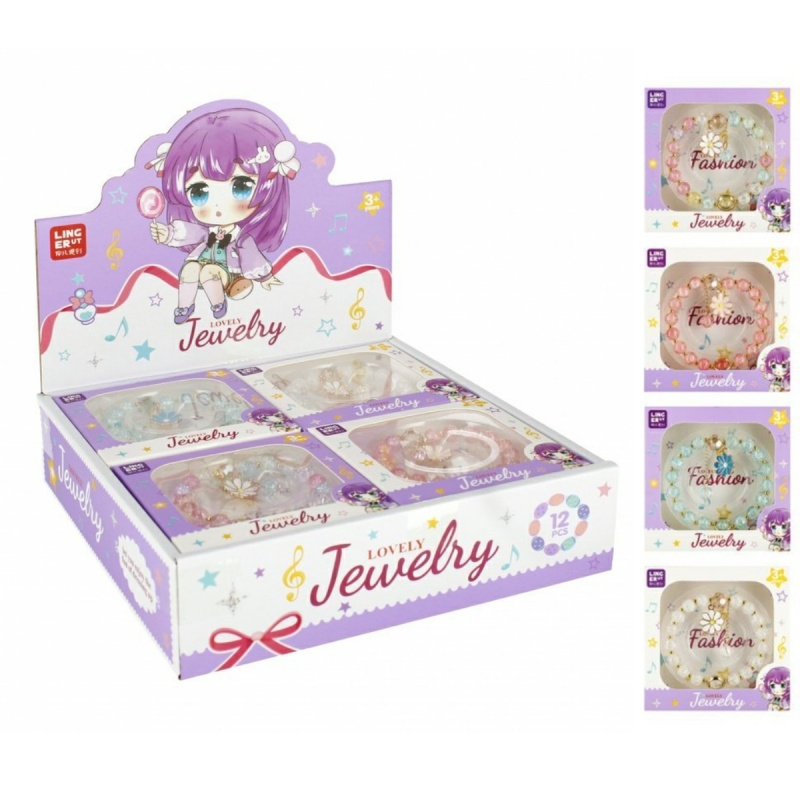 Bratara cu margele - floare, diverse culori, 9 cm, MegaCreative 532269 [2]