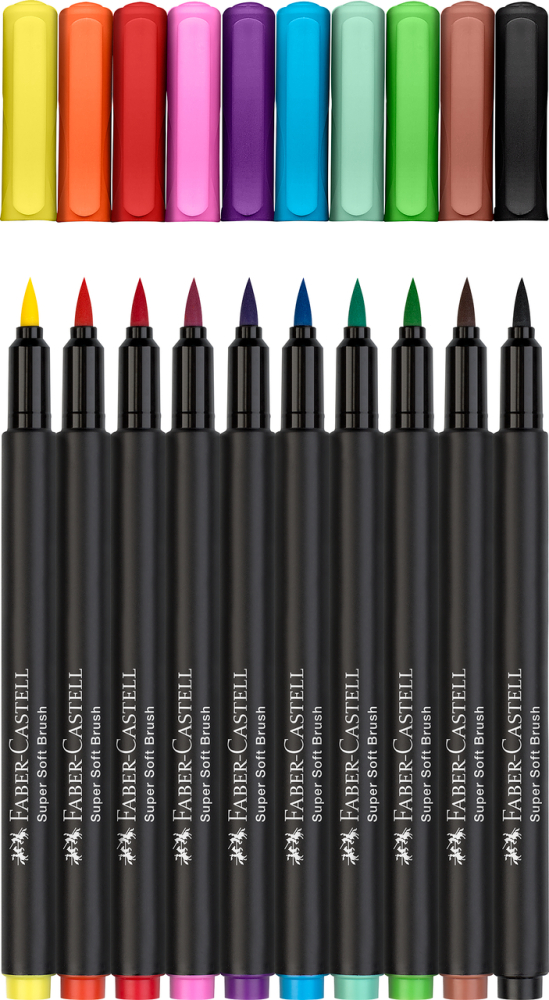 Brush pens black edition set 10 culori faber-castell [2]