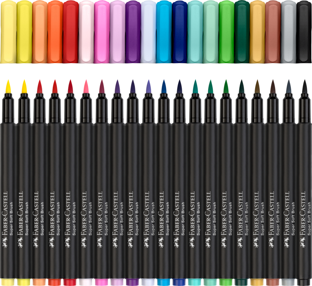 Brush pens black edition set 20 culori faber-castell [2]