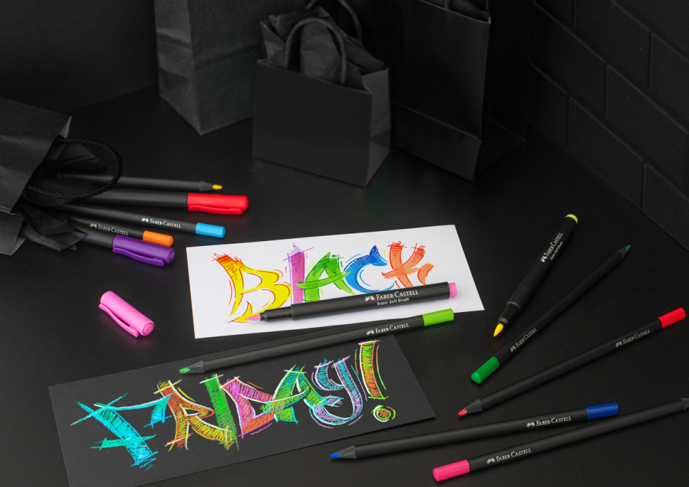 Brush pens black edition set 20 culori faber-castell [3]