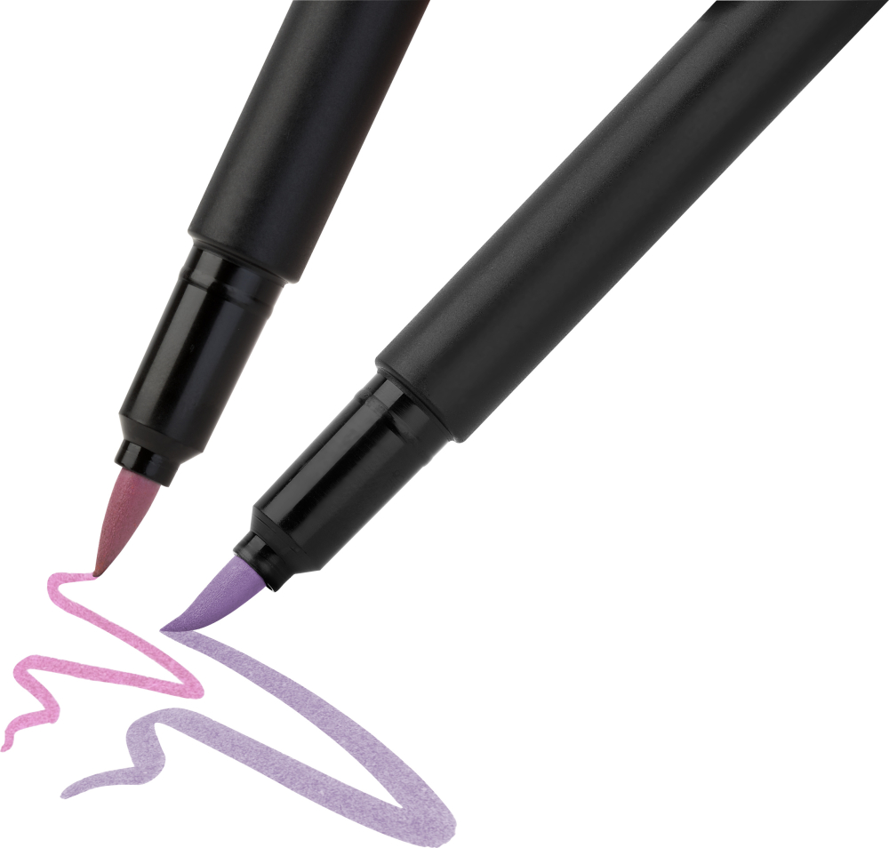 Brush pens black edition set 6 culori pastel faber-castell [3]