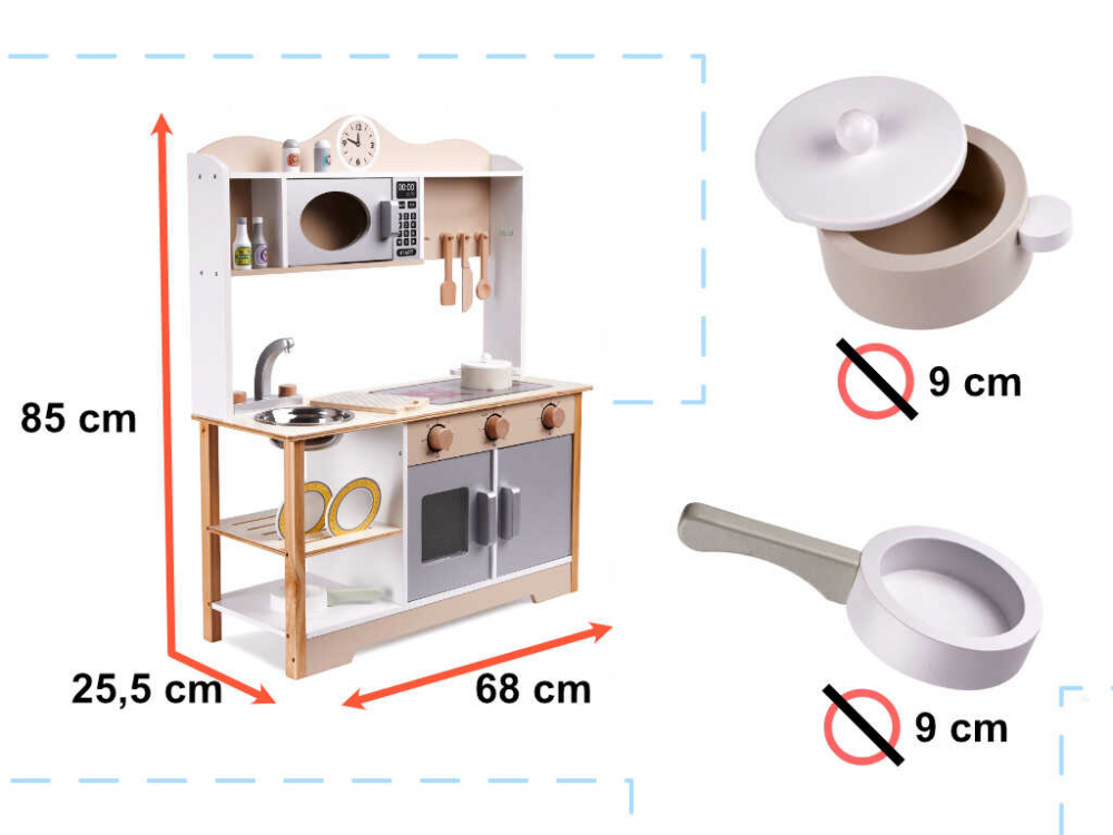 Bucatarie Copii din Lemn, cu Accesorii Incluse, 85 cm - Micostore.ro [3]