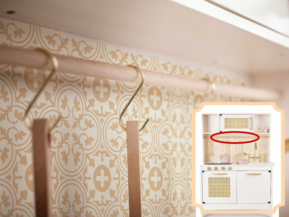 Bucatarie copii, din lemn, model Retro, 100 cm inaltime, Efecte luminoase si Sonore, Calitate Superioara, Include Plita cu Doua Arzatoare, Cuptor, Chiuveta, Cuptor cu Microunde si Accesorii [4]