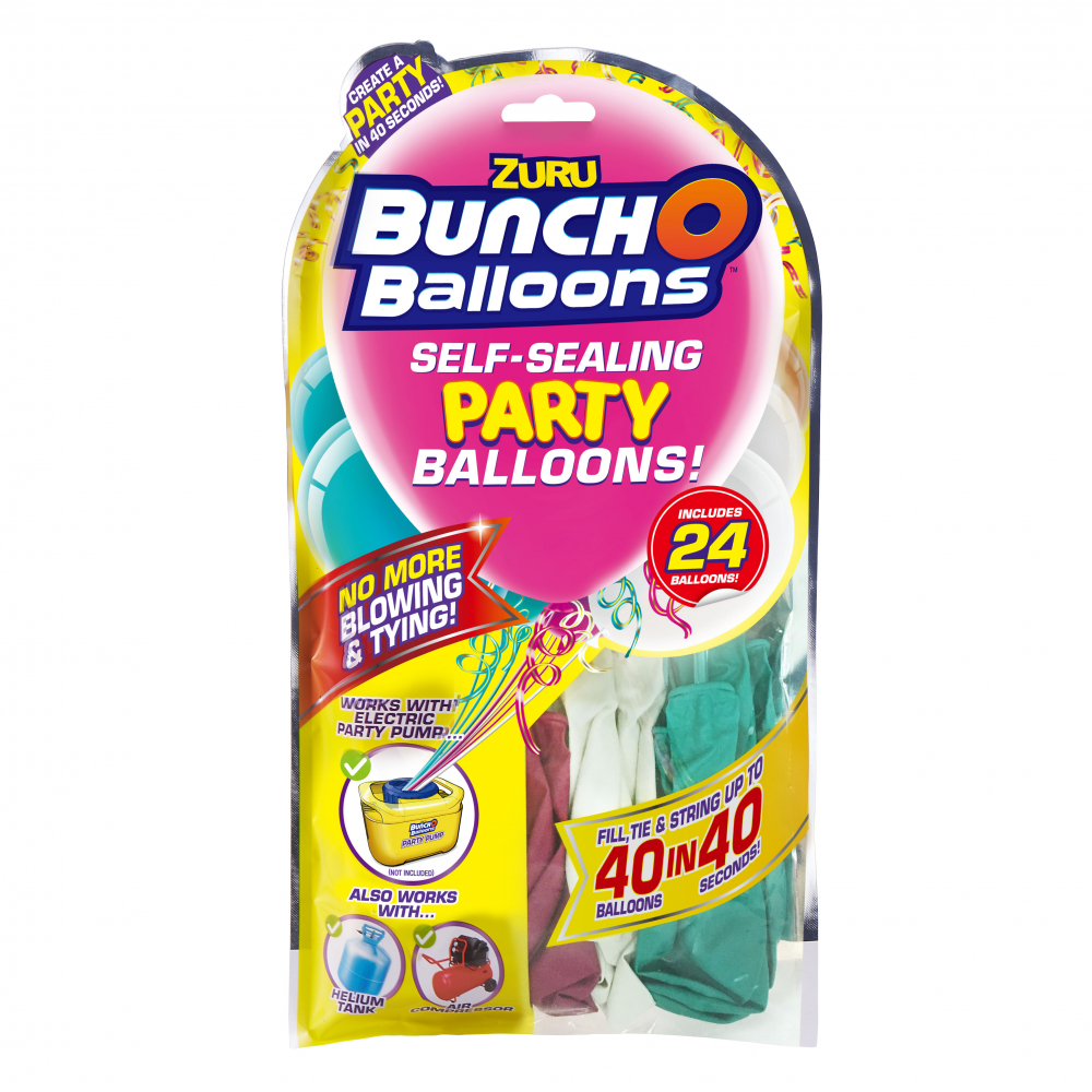 Bunch o Balloons - Set baloane de petrecere si rezerve, Roz, Bleu, Alb, 24 baloane varsta 7-9 ani ,9-12 ani ,12-14 ani ,14-18 ani ,18+, Unisex [2]