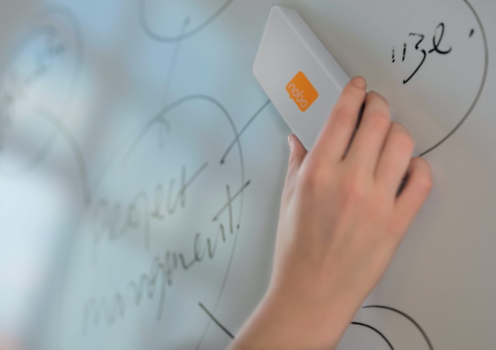 Burete magnetic whiteboard cu rezerve detasabile alb nobo [4]