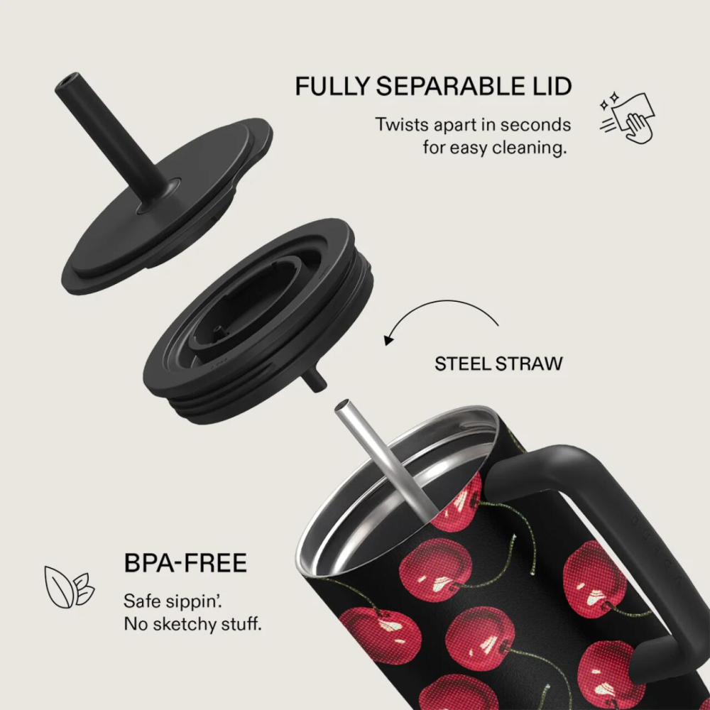 Burga Cana Termos Cherrybomb 1.2 L cu capac anti scurgeri si pai reutilizabil, inox [6]