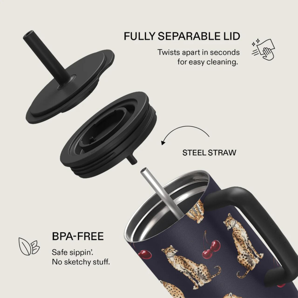 Burga Cana Termos Cougar, 1.2 L cu capac anti scurgeri si pai reutilizabil, inox [7]