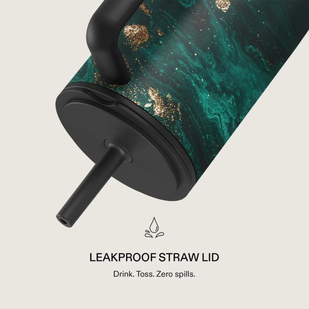 Burga Cana Termos Emerald Pool 1.2 L cu capac anti scurgeri si pai reutilizabil, inox [4]