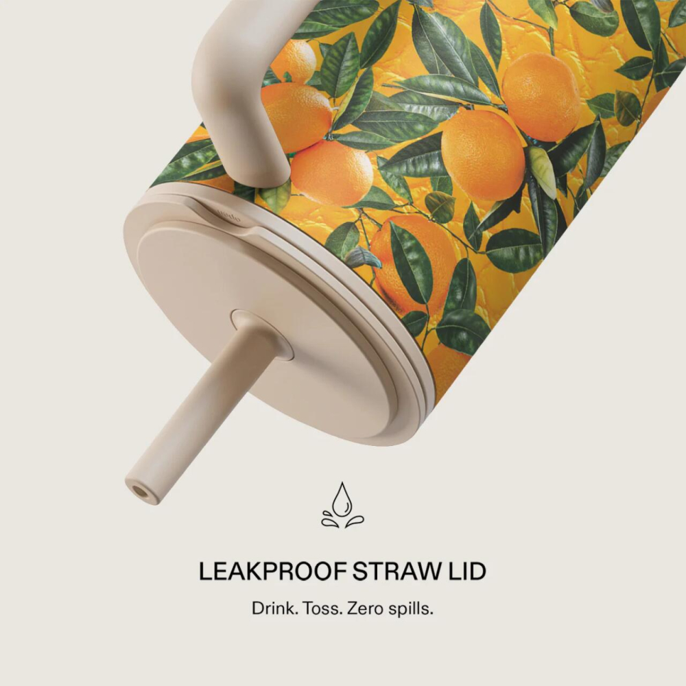 Burga Cana Termos Orange Lemonade 1.2 L cu capac anti scurgeri si pai reutilizabil, inox [4]