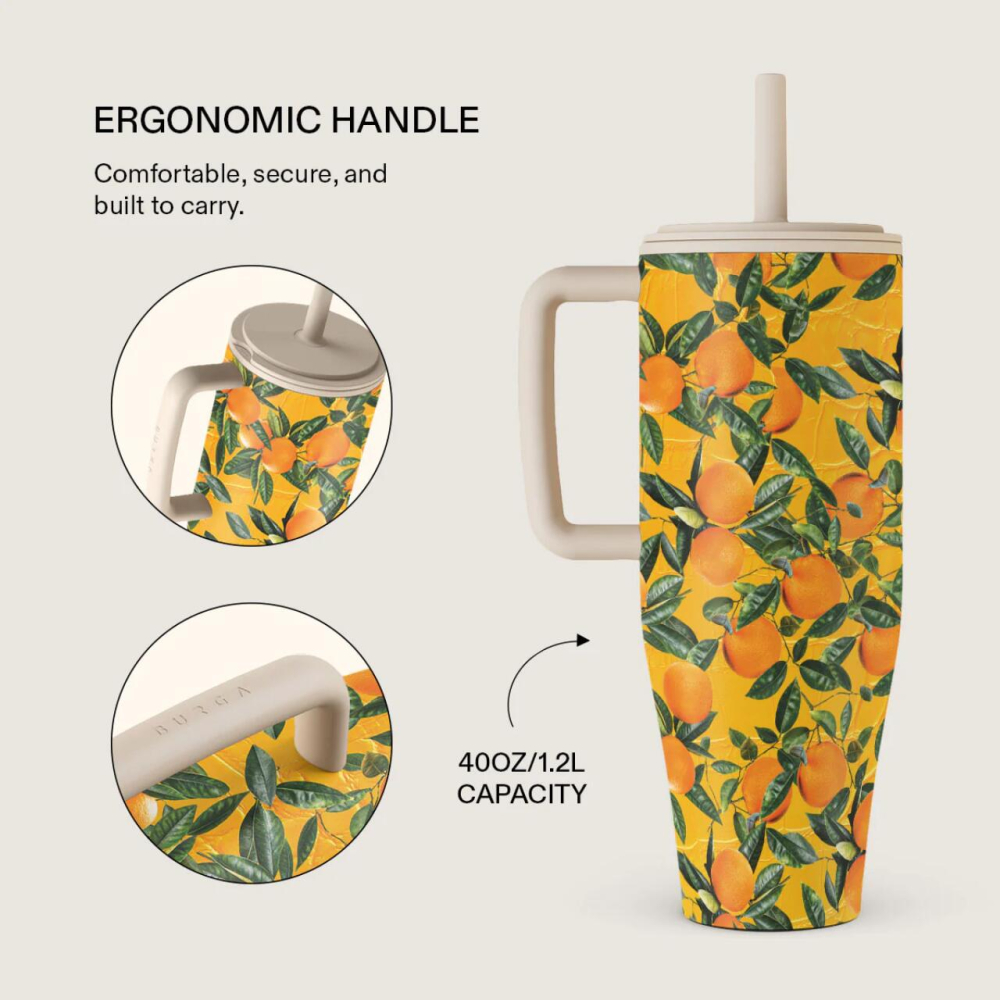 Burga Cana Termos Orange Lemonade 1.2 L cu capac anti scurgeri si pai reutilizabil, inox [3]