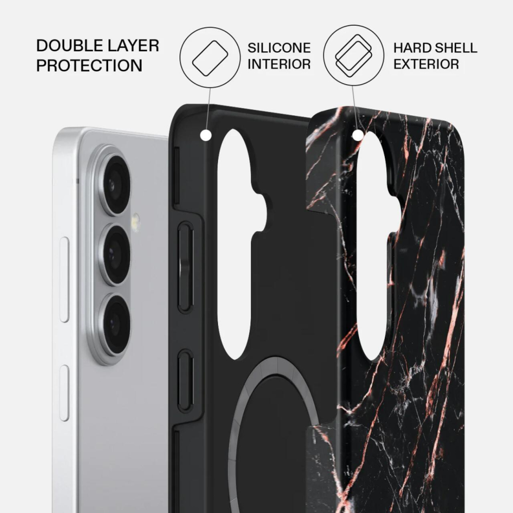 Burga Husa Dual Layer Magnetic Rose Gold Marble Samsung Galaxy S26 [3]