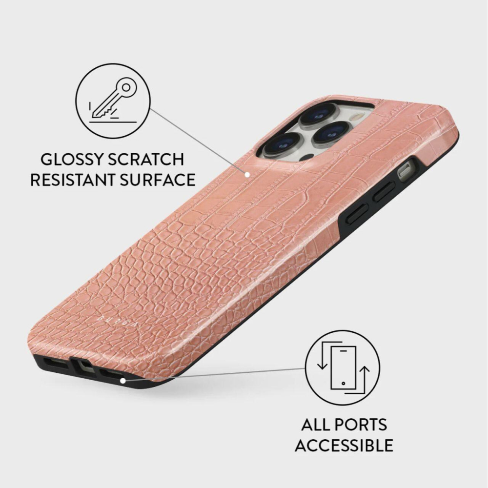 Burga Husa Dual Layer Pink Croco iPhone 15 Pro [2]