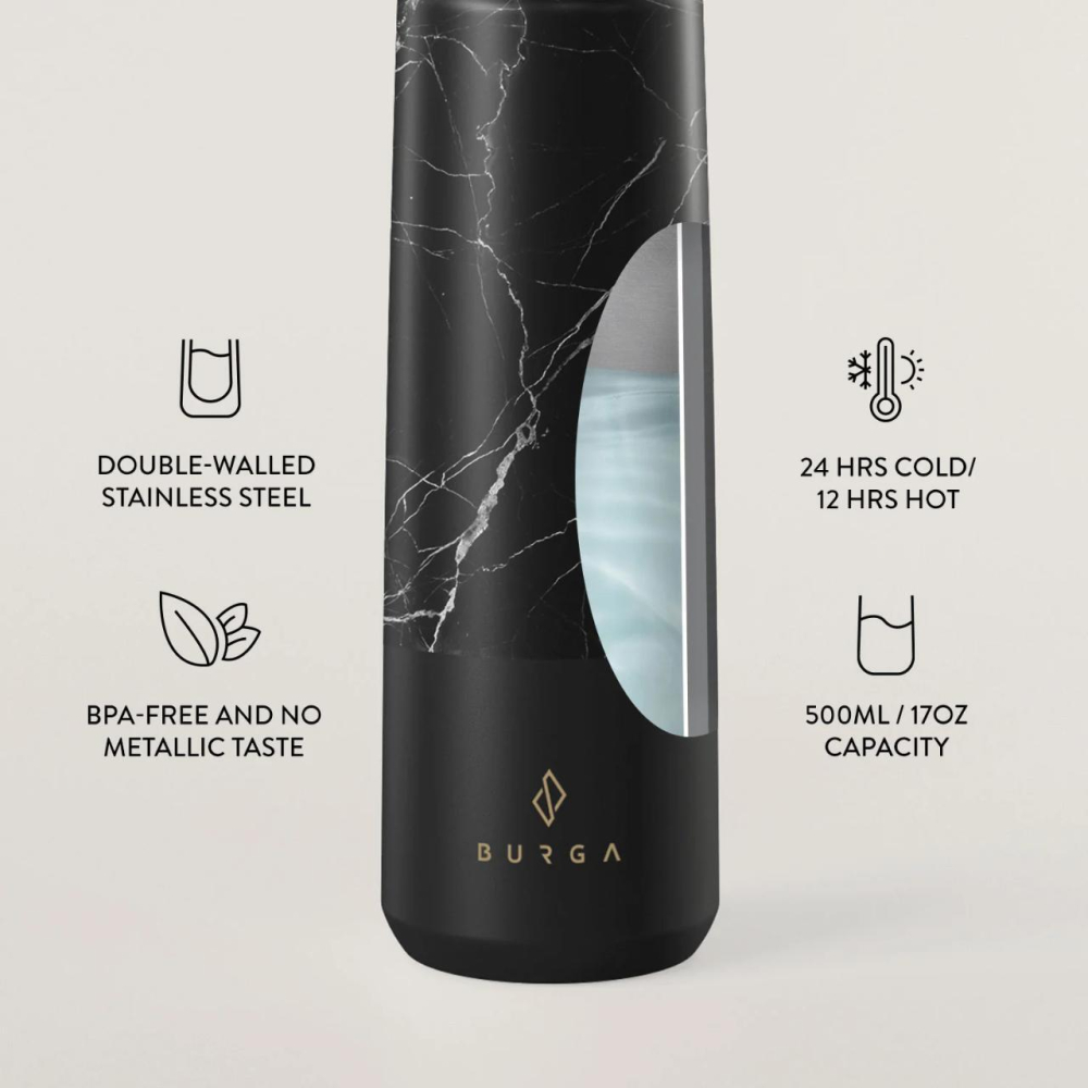 Burga Sticla Termos Inox Black Marble, 500 ml [3]