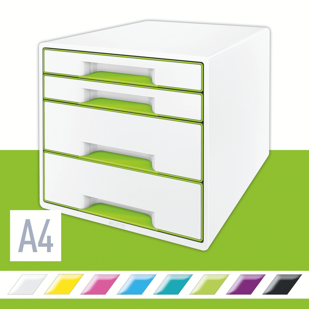 Cabinet 4 sertare alb/verde wow leitz [2]