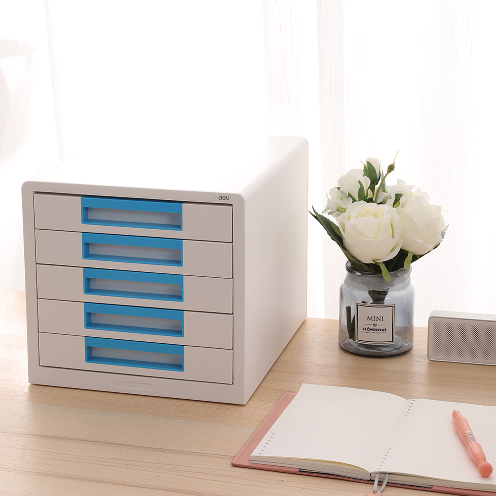 Cabinet 5 sertare alb/bleu deli [3]